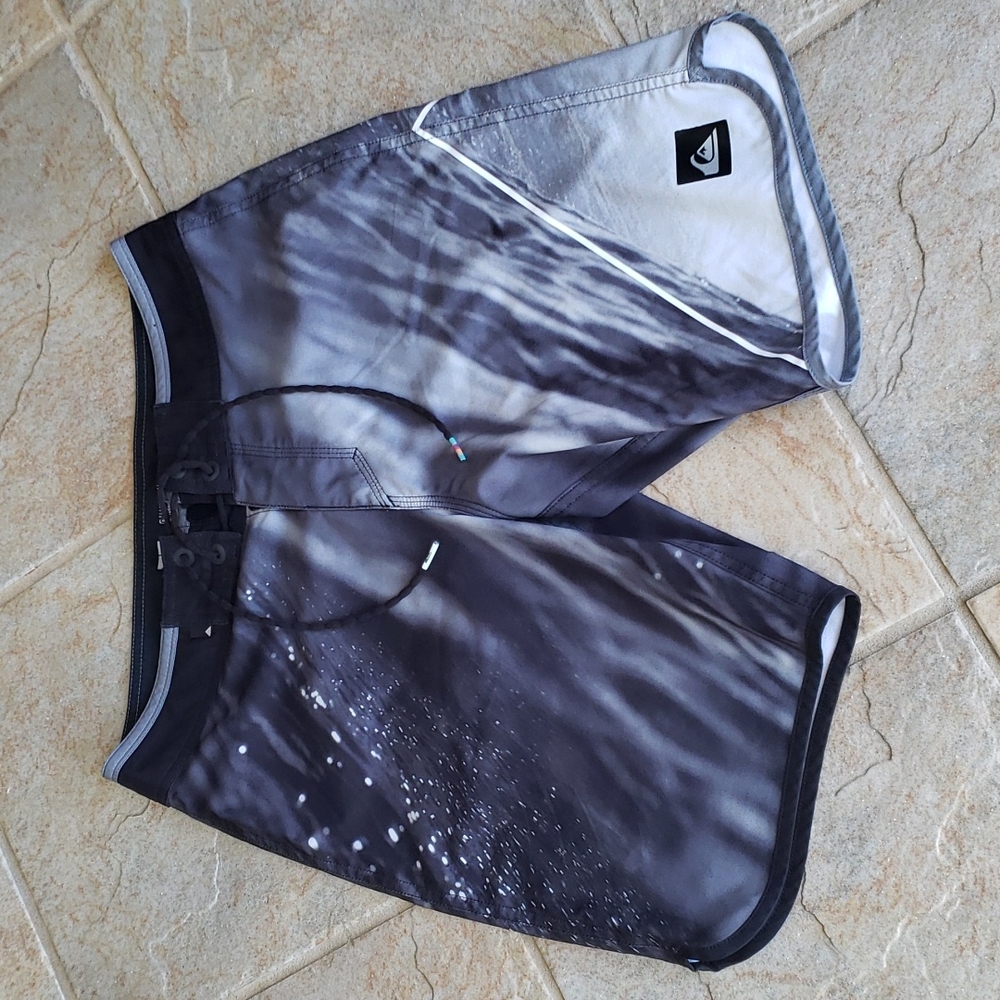Quiksilver Black And Gray Board Shorts